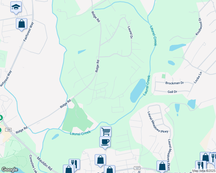 map of restaurants, bars, coffee shops, grocery stores, and more near 1307 Loblolly Circle in Greenville