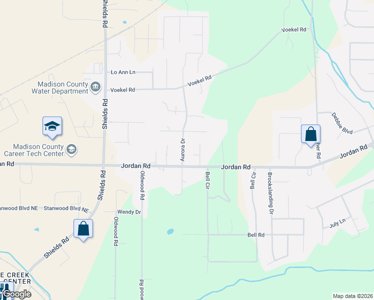 map of restaurants, bars, coffee shops, grocery stores, and more near 138 Rose Drive in Huntsville