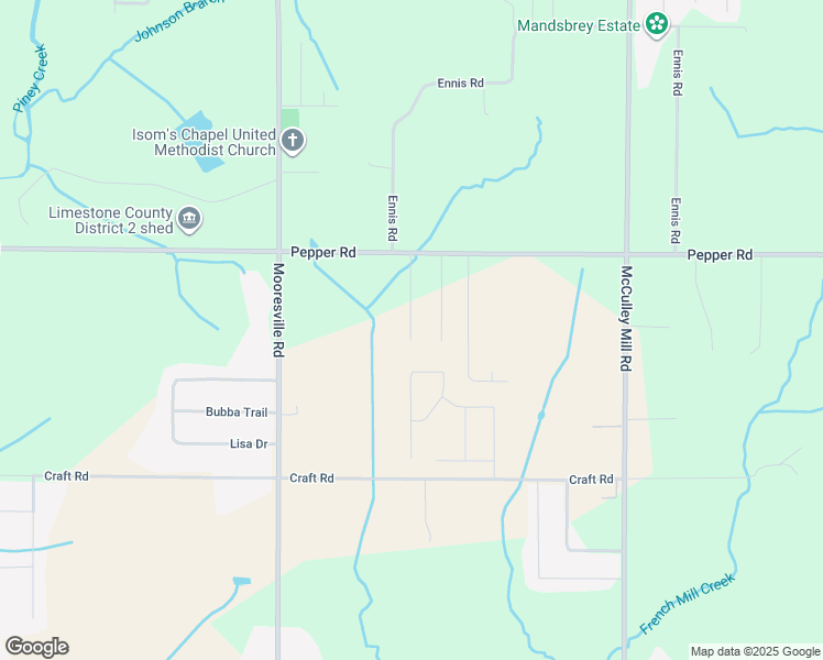 map of restaurants, bars, coffee shops, grocery stores, and more near 15796 Sanderson Lane in Athens