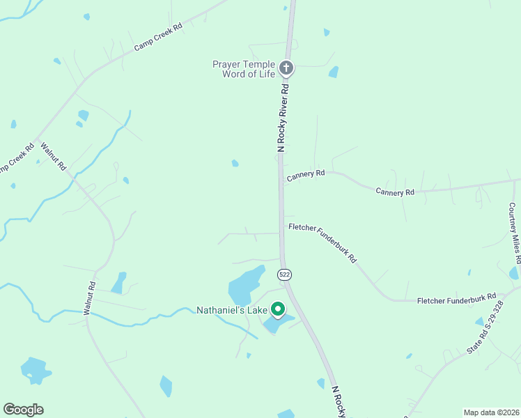 map of restaurants, bars, coffee shops, grocery stores, and more near 2600 North Rocky River Road in Lancaster