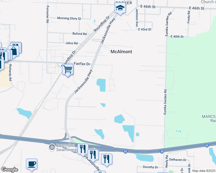 map of restaurants, bars, coffee shops, grocery stores, and more near 5918 McCain Boulevard in North Little Rock