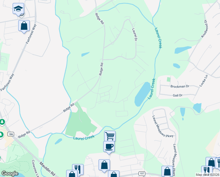 map of restaurants, bars, coffee shops, grocery stores, and more near 1307 Loblolly Circle in Greenville
