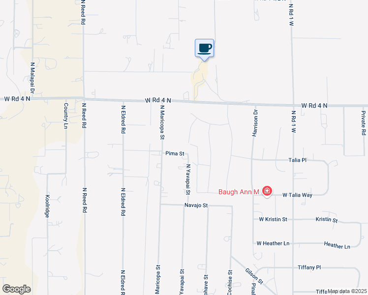 map of restaurants, bars, coffee shops, grocery stores, and more near 2736 North Yavapai Street in Chino Valley