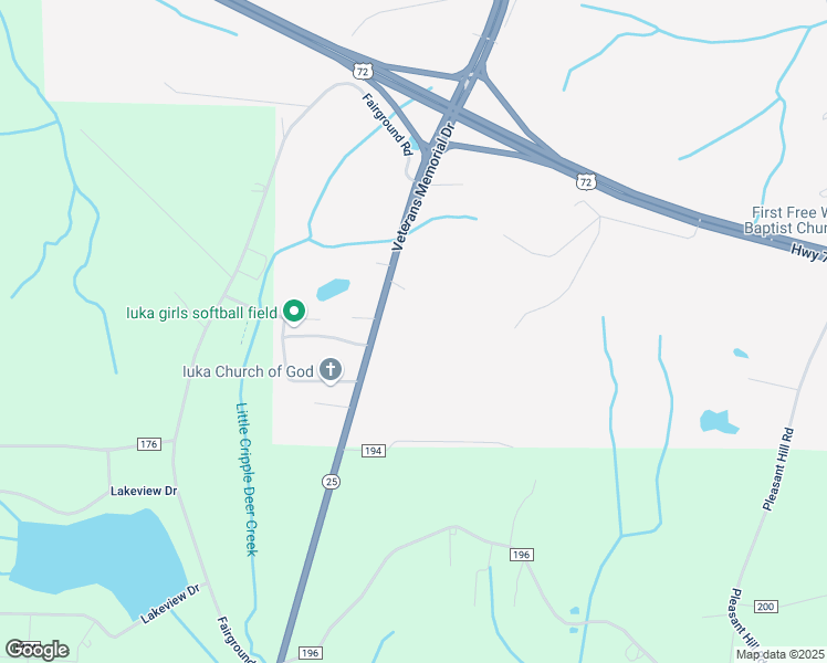 map of restaurants, bars, coffee shops, grocery stores, and more near 2358-2364 Veterans Memorial Drive in Iuka