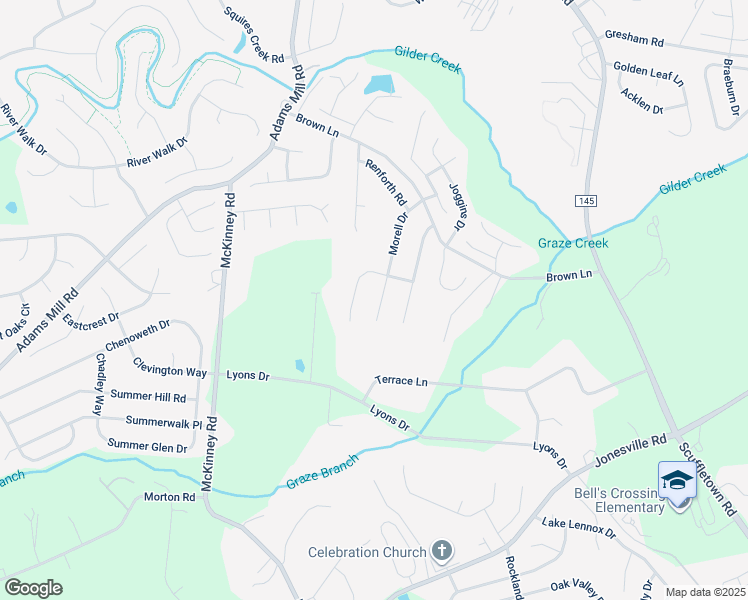 map of restaurants, bars, coffee shops, grocery stores, and more near 208 Morell Drive in Simpsonville