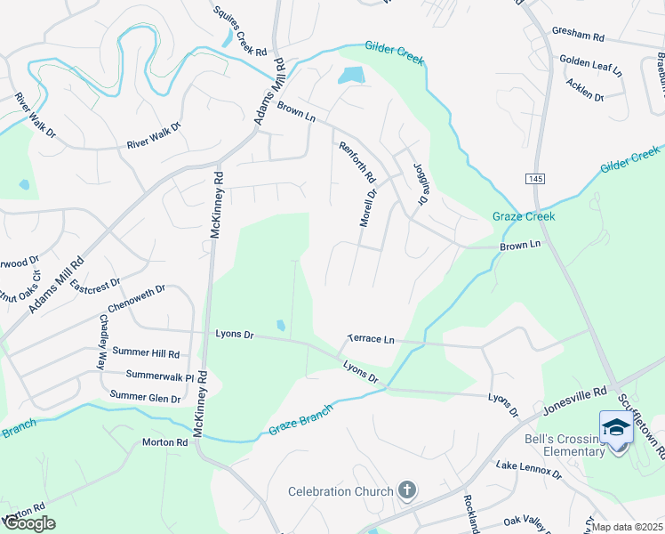 map of restaurants, bars, coffee shops, grocery stores, and more near 125 Bathurst Lane in Simpsonville