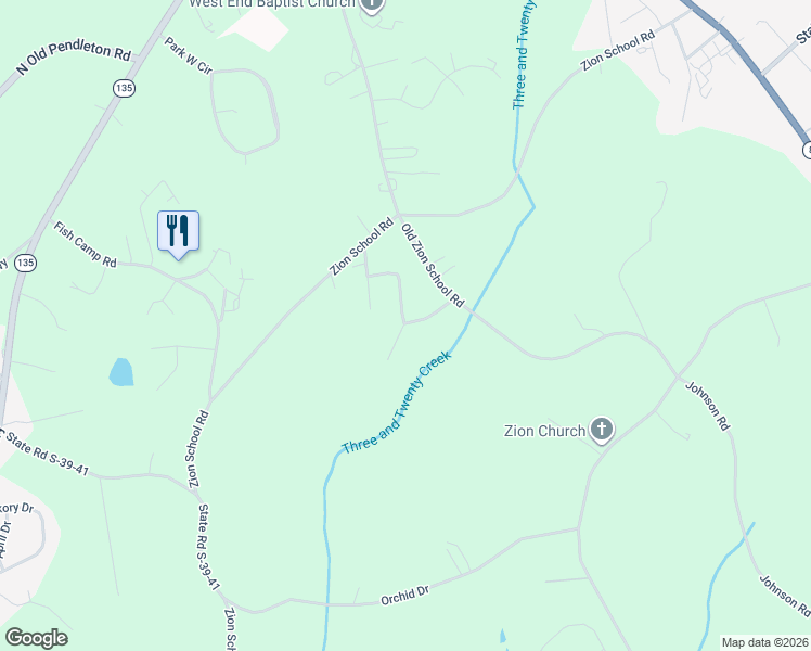 map of restaurants, bars, coffee shops, grocery stores, and more near 01 Zion Heights Court in Easley