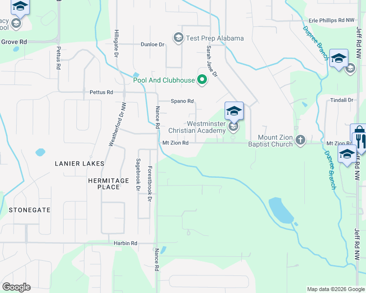 map of restaurants, bars, coffee shops, grocery stores, and more near 494 Mount Zion Road in Madison