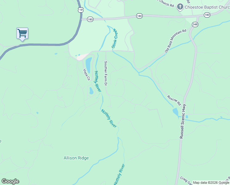 map of restaurants, bars, coffee shops, grocery stores, and more near 4004 Souther Forest Road in Blairsville