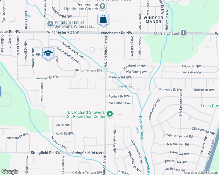 map of restaurants, bars, coffee shops, grocery stores, and more near 4803 Shawmont Drive Northwest in Huntsville