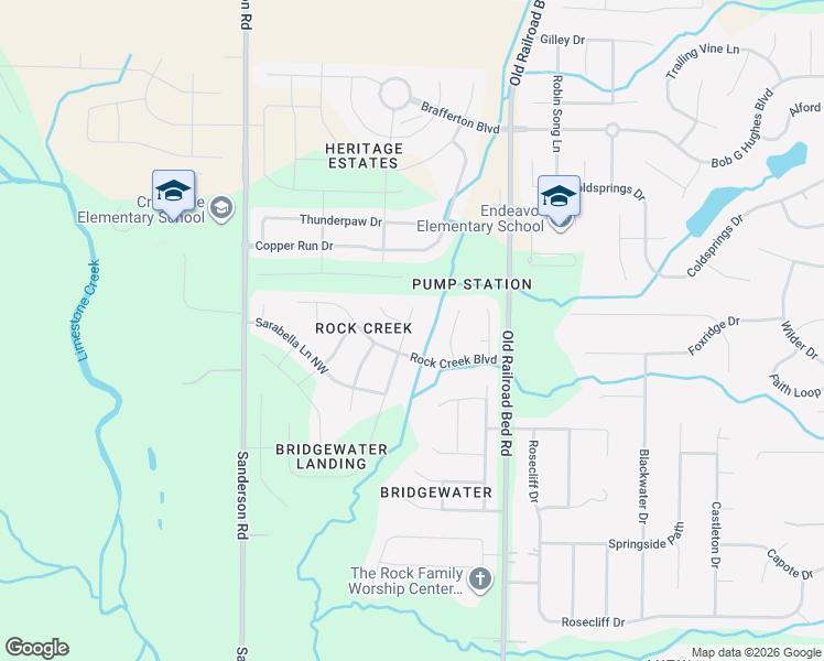 map of restaurants, bars, coffee shops, grocery stores, and more near 15920 Trey Hughes Drive Northwest in Harvest