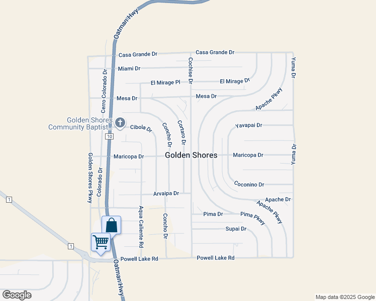 map of restaurants, bars, coffee shops, grocery stores, and more near in Golden Shores