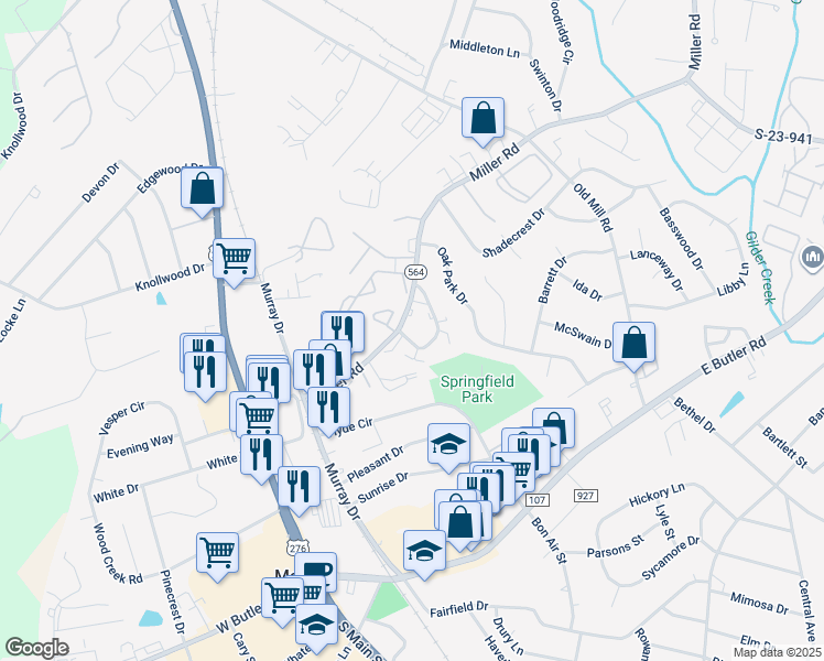 map of restaurants, bars, coffee shops, grocery stores, and more near in Mauldin
