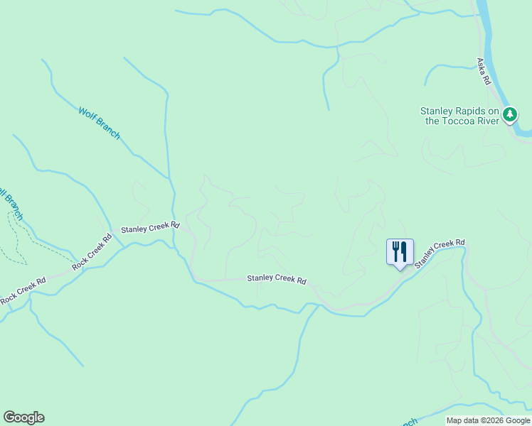 map of restaurants, bars, coffee shops, grocery stores, and more near 101 Falling Rock Road in Blue Ridge
