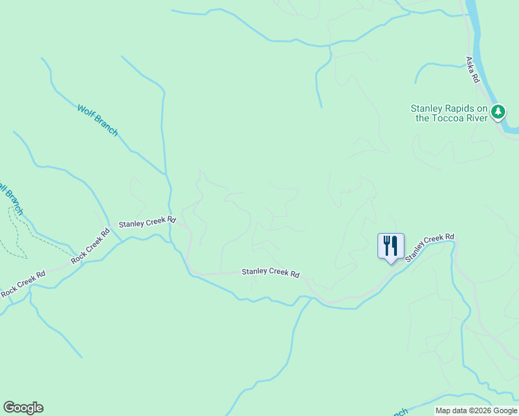 map of restaurants, bars, coffee shops, grocery stores, and more near 101 Falling Rock Road in Blue Ridge