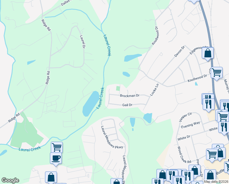 map of restaurants, bars, coffee shops, grocery stores, and more near 120 Brockman Drive in Mauldin