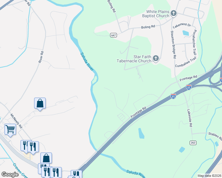 map of restaurants, bars, coffee shops, grocery stores, and more near 108 Singing Pines Drive in Greenville