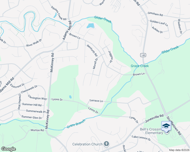 map of restaurants, bars, coffee shops, grocery stores, and more near 203 Morell Drive in Simpsonville