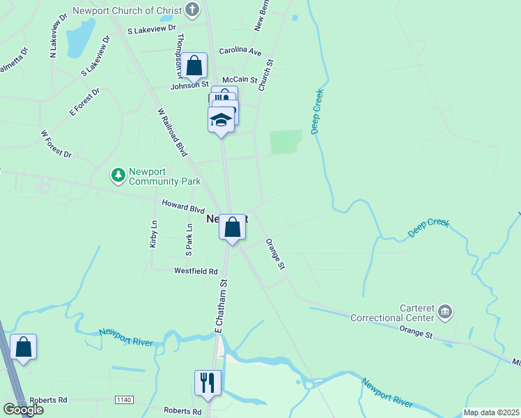 map of restaurants, bars, coffee shops, grocery stores, and more near 1000 Orange Street in Newport