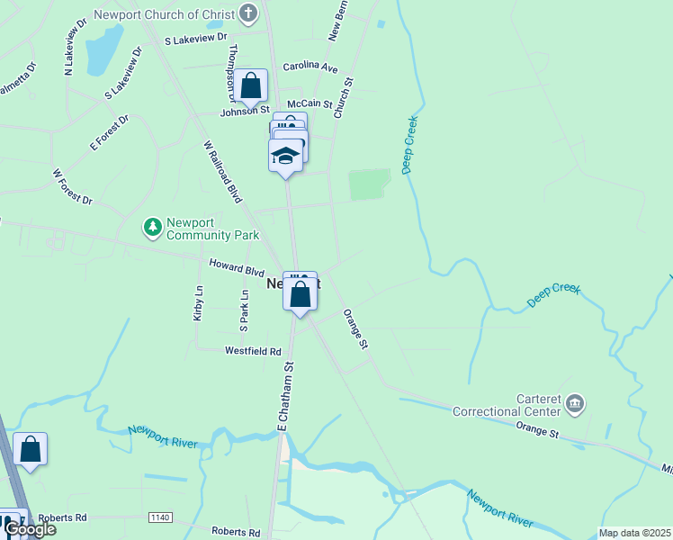 map of restaurants, bars, coffee shops, grocery stores, and more near 1000 Orange Street in Newport