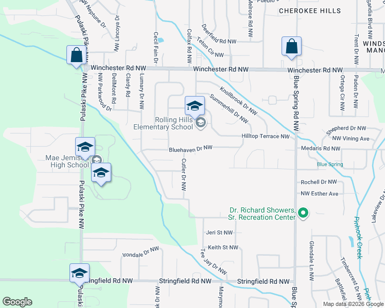map of restaurants, bars, coffee shops, grocery stores, and more near 4814 Cutler Drive Northwest in Huntsville