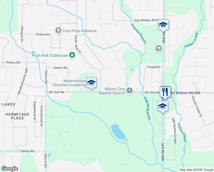 map of restaurants, bars, coffee shops, grocery stores, and more near 295 Mount Zion Road in Madison