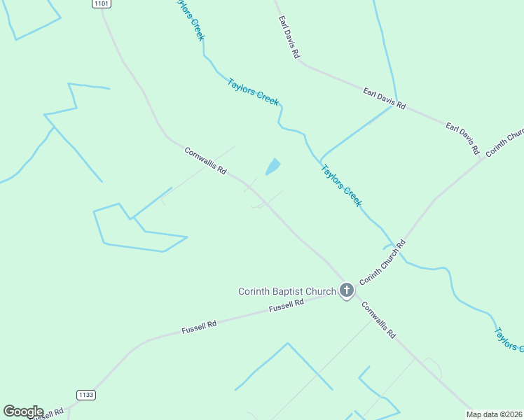 map of restaurants, bars, coffee shops, grocery stores, and more near 1225 Cornwallis Road in Rose Hill