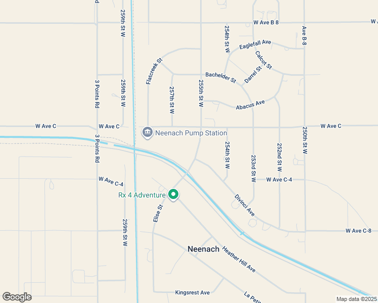 map of restaurants, bars, coffee shops, grocery stores, and more near 255th Street West in Los Angeles County