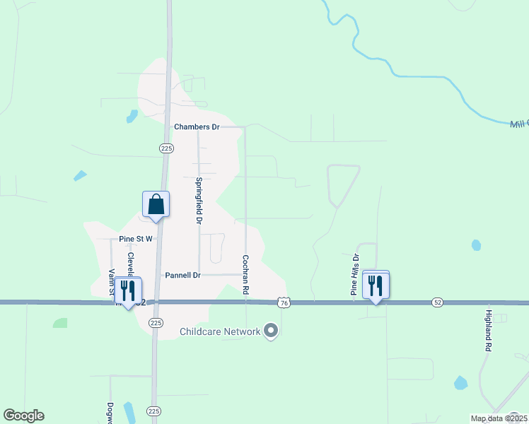 map of restaurants, bars, coffee shops, grocery stores, and more near 61 Kinser Drive in Chatsworth