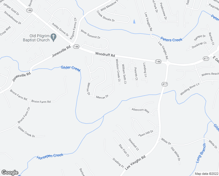 map of restaurants, bars, coffee shops, grocery stores, and more near 17 Pfeiffer Court in Simpsonville