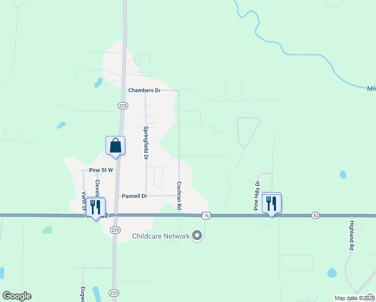 map of restaurants, bars, coffee shops, grocery stores, and more near 61 Kinser Drive in Chatsworth