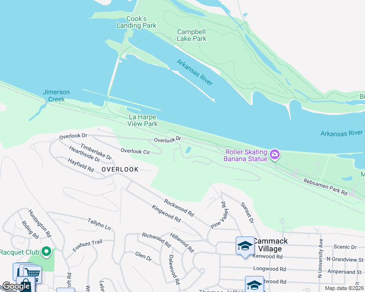 map of restaurants, bars, coffee shops, grocery stores, and more near 1 Greathouse Bend Drive in Little Rock