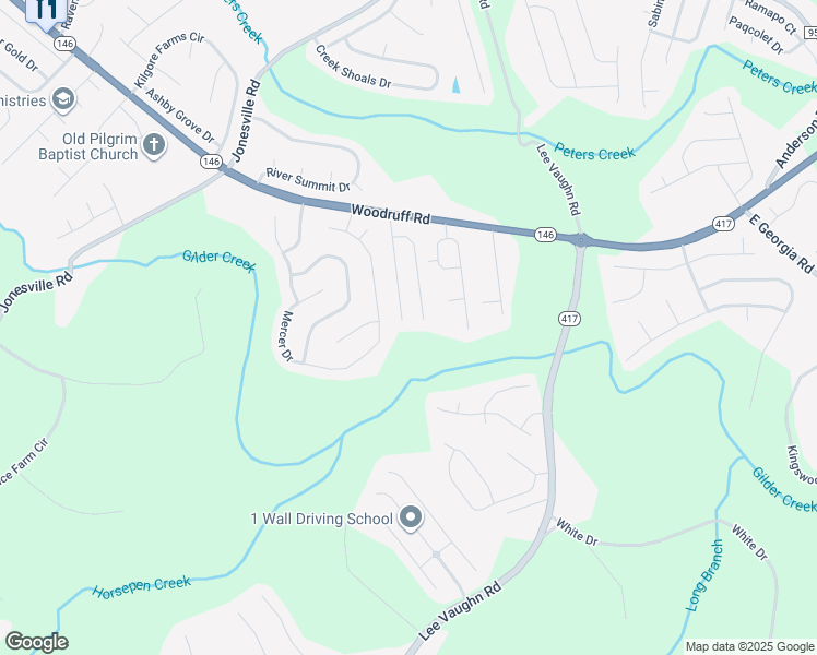 map of restaurants, bars, coffee shops, grocery stores, and more near 332 William Seth Court in Simpsonville