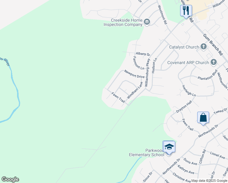 map of restaurants, bars, coffee shops, grocery stores, and more near 206 New Castle Drive in Jacksonville