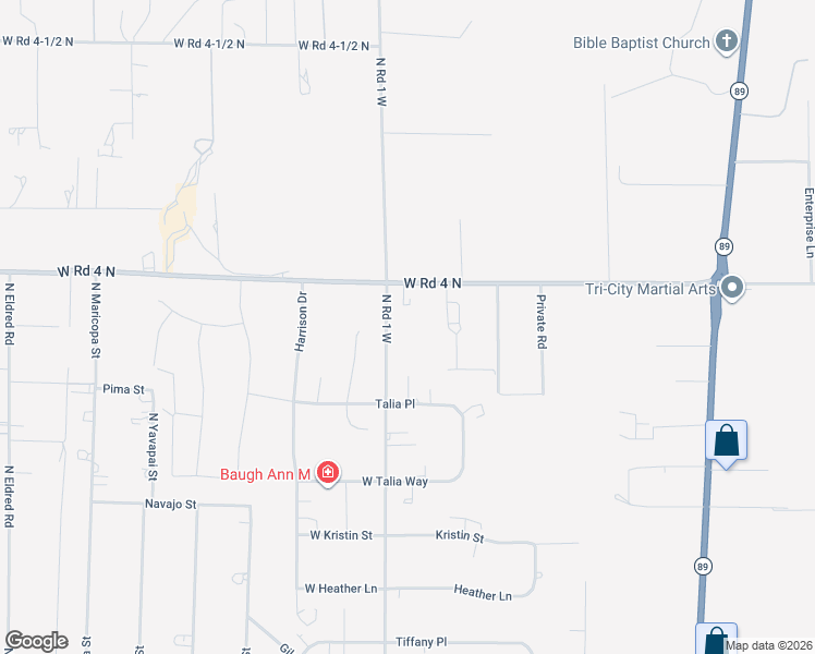 map of restaurants, bars, coffee shops, grocery stores, and more near 999 West Road 4 North in Chino Valley