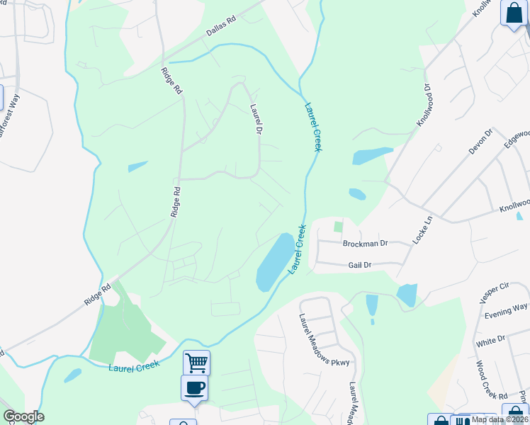 map of restaurants, bars, coffee shops, grocery stores, and more near 405 Laurel Drive in Greenville