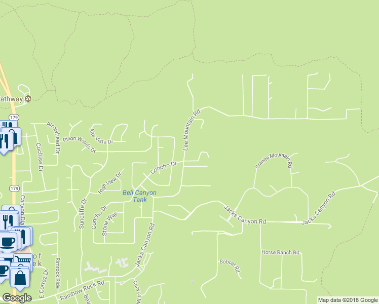 map of restaurants, bars, coffee shops, grocery stores, and more near 960 Lee Mountain Road in Sedona