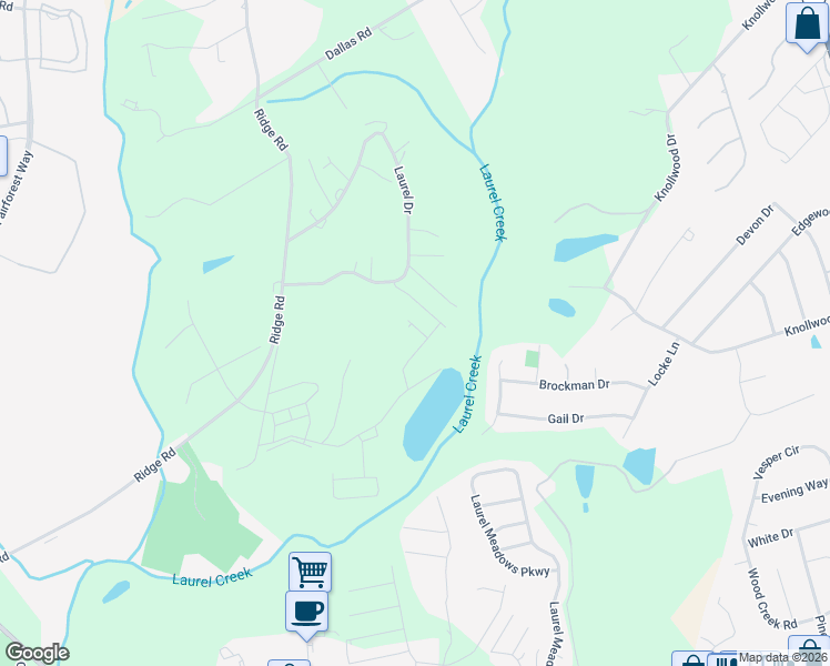 map of restaurants, bars, coffee shops, grocery stores, and more near 407 Laurel Drive in Greenville