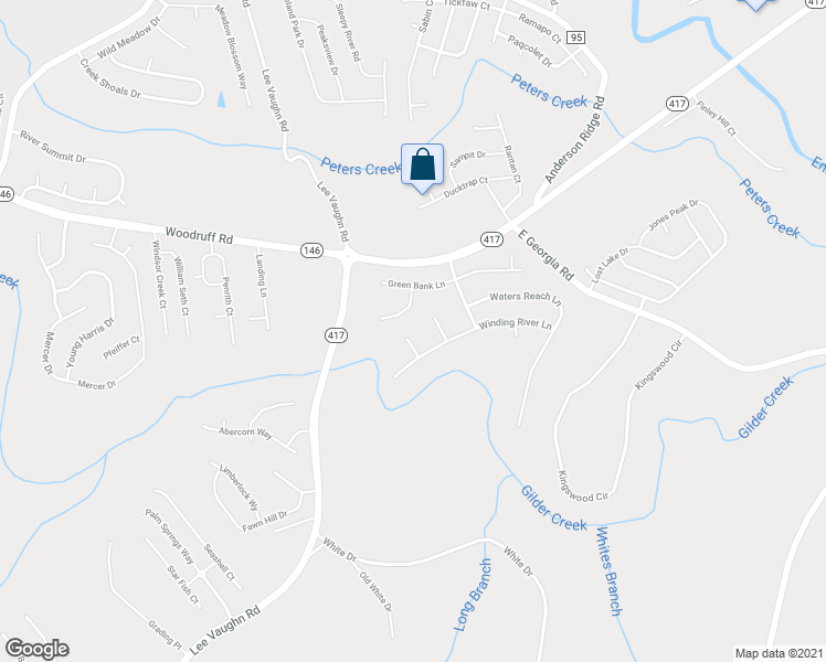 map of restaurants, bars, coffee shops, grocery stores, and more near 8 Hollingdale Court in Simpsonville