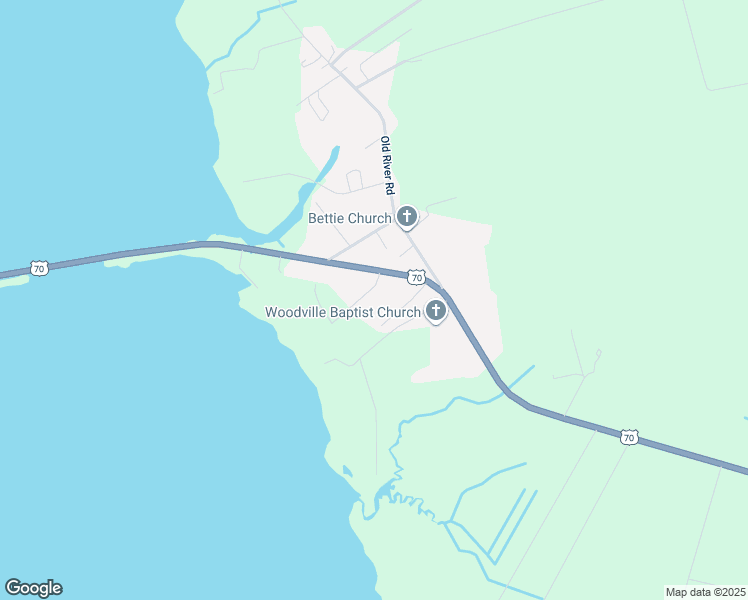 map of restaurants, bars, coffee shops, grocery stores, and more near 392 Highway 70 Bettie in Beaufort