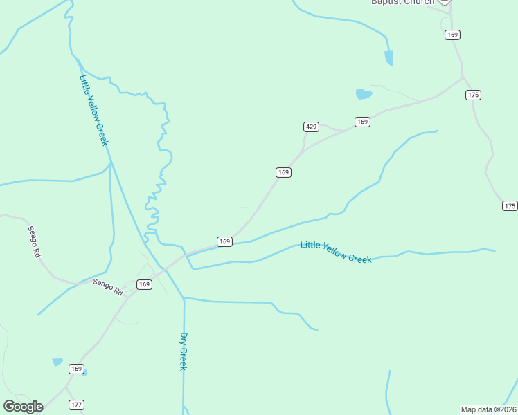 map of restaurants, bars, coffee shops, grocery stores, and more near 290 County Road 169 in Iuka