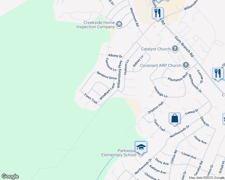map of restaurants, bars, coffee shops, grocery stores, and more near 111 Windham Lane in Jacksonville