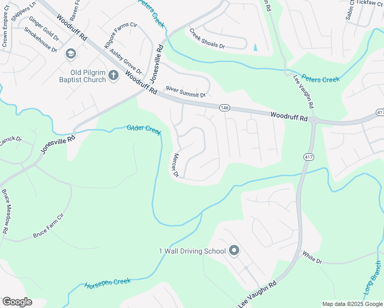 map of restaurants, bars, coffee shops, grocery stores, and more near 98 Young Harris Drive in Simpsonville