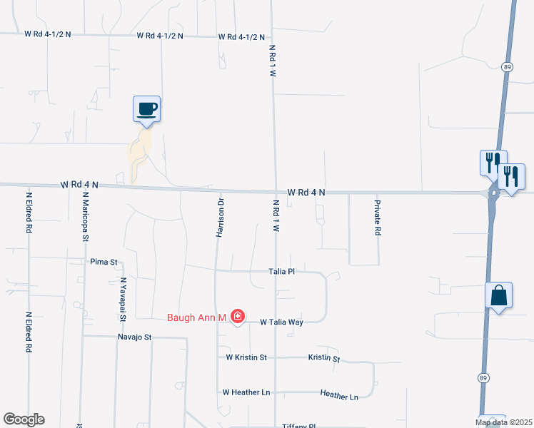 map of restaurants, bars, coffee shops, grocery stores, and more near 2895 Kassy Ln in Chino Valley