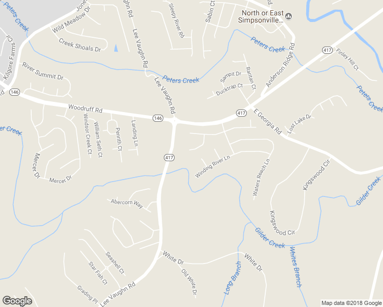 map of restaurants, bars, coffee shops, grocery stores, and more near 17 Brighthaven Court in Simpsonville