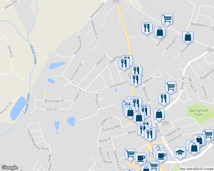 map of restaurants, bars, coffee shops, grocery stores, and more near 109 Braddock Dr in Mauldin