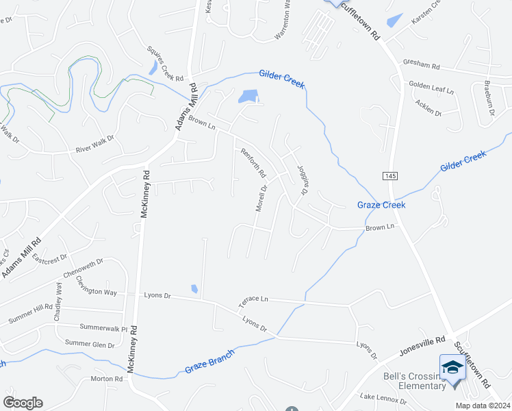 map of restaurants, bars, coffee shops, grocery stores, and more near 114 Morell Drive in Simpsonville