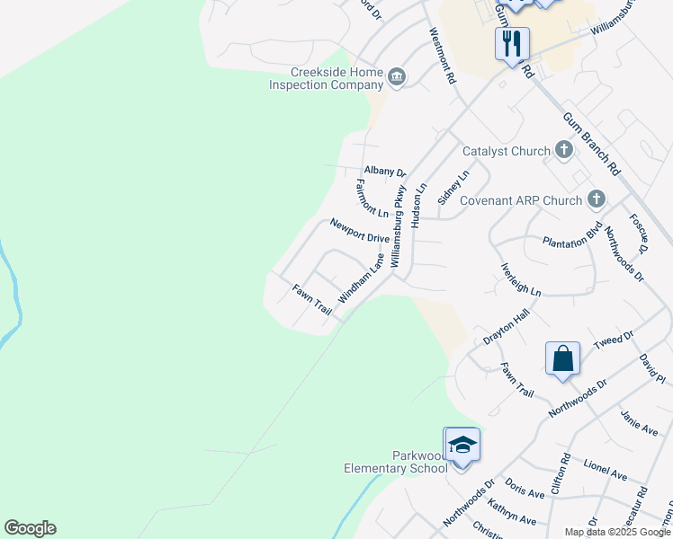 map of restaurants, bars, coffee shops, grocery stores, and more near 103 Danbury Court in Jacksonville