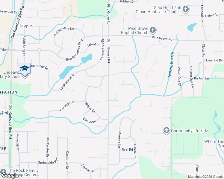 map of restaurants, bars, coffee shops, grocery stores, and more near 104 Lou Ellen Lane in Harvest