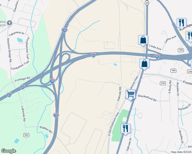 map of restaurants, bars, coffee shops, grocery stores, and more near 130 Oakvale Road in Greenville